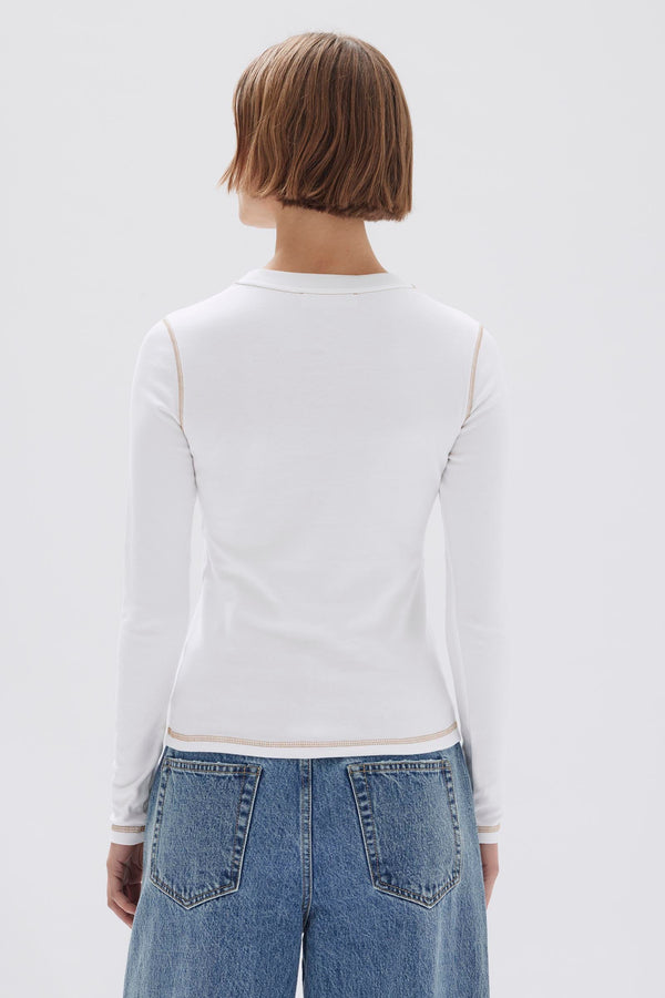 Evelyn Contrast Stitch Long Sleeve Tee