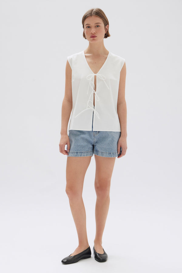 Ollie Poplin Tie Top